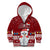 Personalised Palau Christmas Kid Hoodie Snowman and Palau Coat of Arms Maori Tribal Xmas Style LT03 Zip Hoodie Red - Polynesian Pride