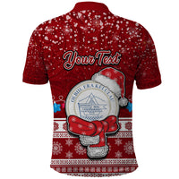 Personalised Palau Christmas Polo Shirt Snowman and Palau Coat of Arms Maori Tribal Xmas Style LT03 - Polynesian Pride