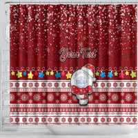 Personalised Palau Christmas Shower Curtain Snowman and Palau Coat of Arms Maori Tribal Xmas Style LT03 - Polynesian Pride
