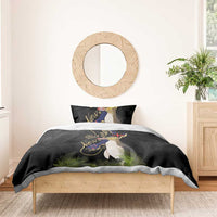 New Zealand Hoiho Bedding Set Maori Art Tattoo and Silver Fern