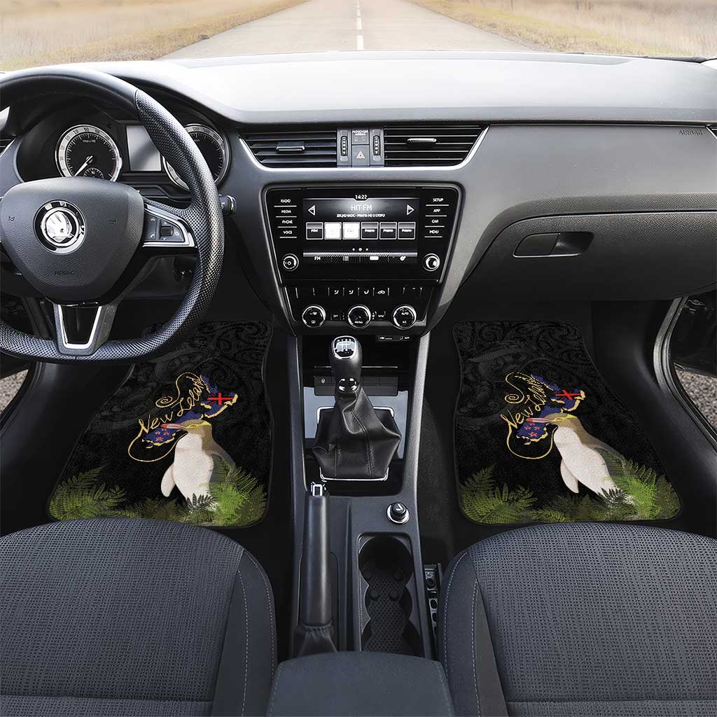 New Zealand Hoiho Car Mats Maori Art Tattoo and Silver Fern