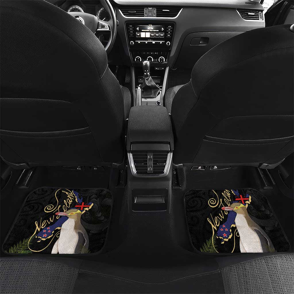 New Zealand Hoiho Car Mats Maori Art Tattoo and Silver Fern