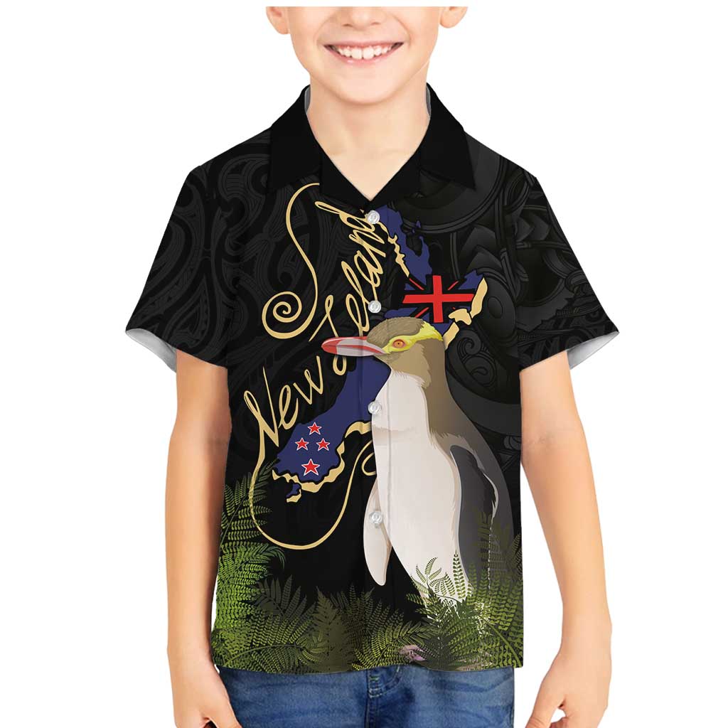 New Zealand Hoiho Family Matching Mermaid Dress and Hawaiian Shirt Maori Art Tattoo and Silver Fern