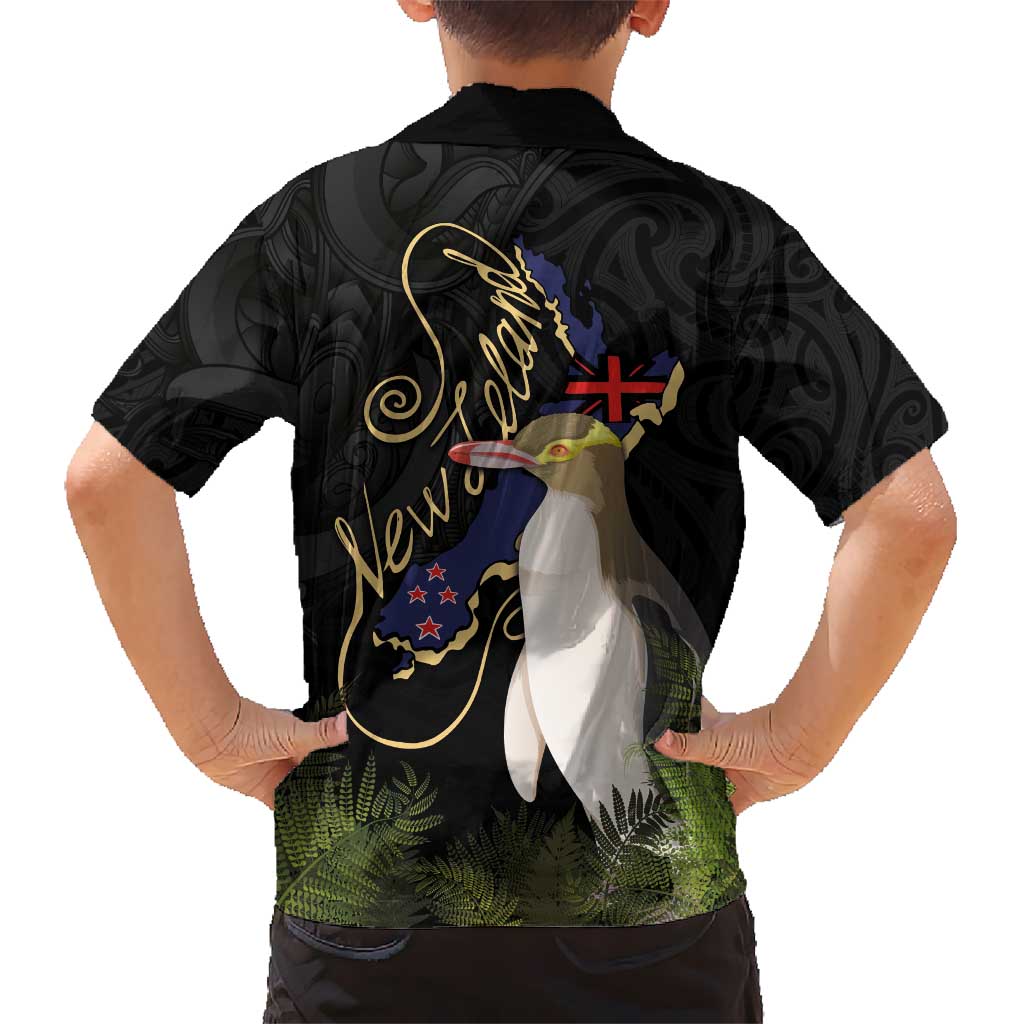 New Zealand Hoiho Hawaiian Shirt Maori Art Tattoo and Silver Fern LT03 - Polynesian Pride