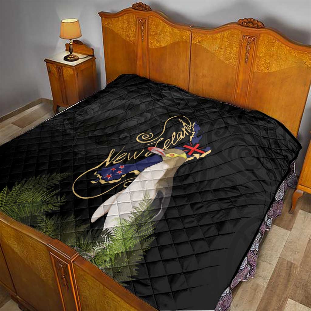 New Zealand Hoiho Quilt Maori Art Tattoo and Silver Fern LT03 - Polynesian Pride