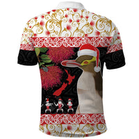 New Zealand Merry Christmas Polo Shirt Hoiho Xmas - Haka Dance and Pohutukawa