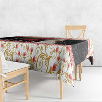 New Zealand Merry Christmas Tablecloth Hoiho Xmas - Haka Dance and Pohutukawa LT03 - Polynesian Pride