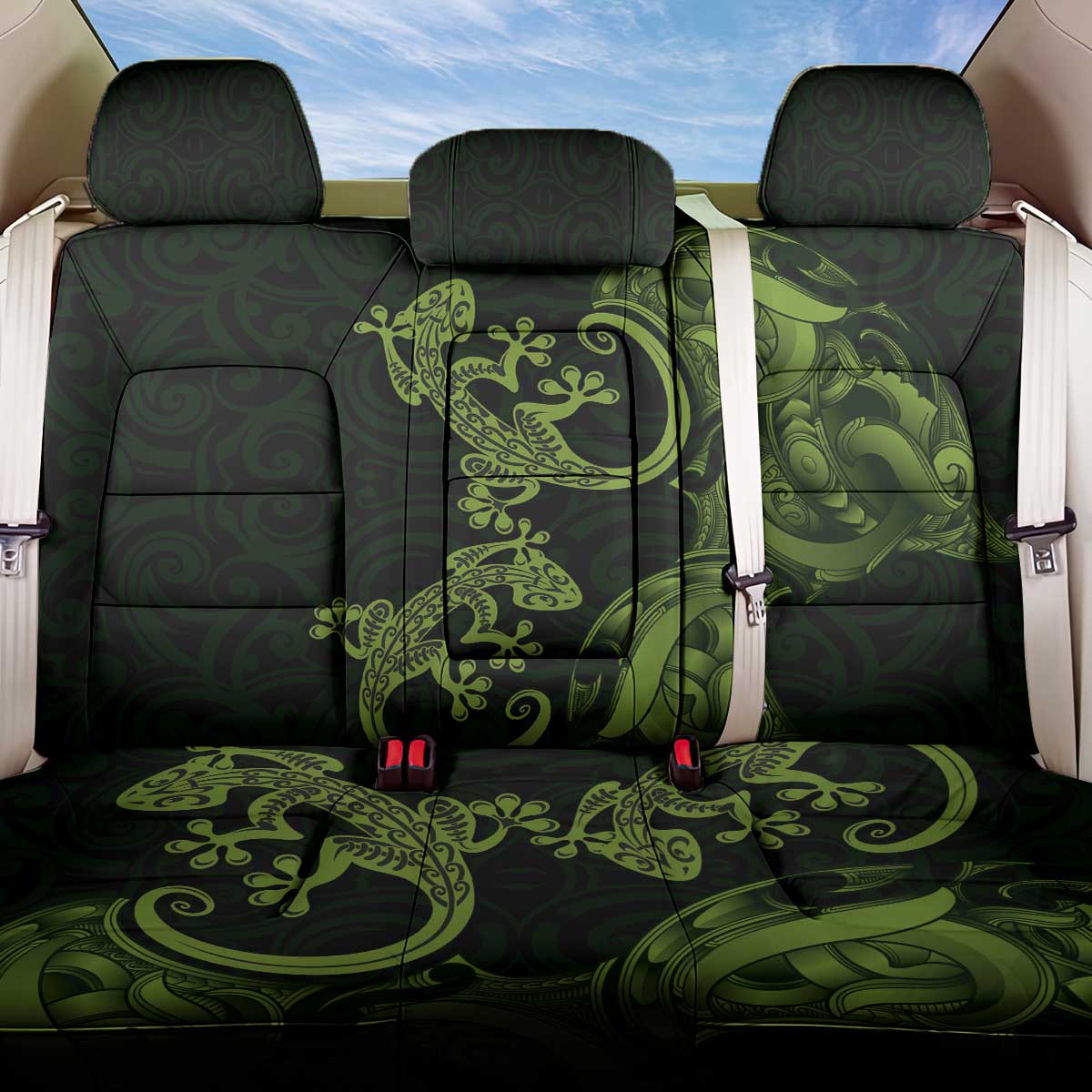 New Zealand Gecko Maori Art Tattoo Back Car Seat Cover