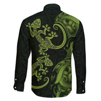 New Zealand Gecko Maori Art Tattoo Family Matching Off The Shoulder Long Sleeve Dress and Hawaiian Shirt