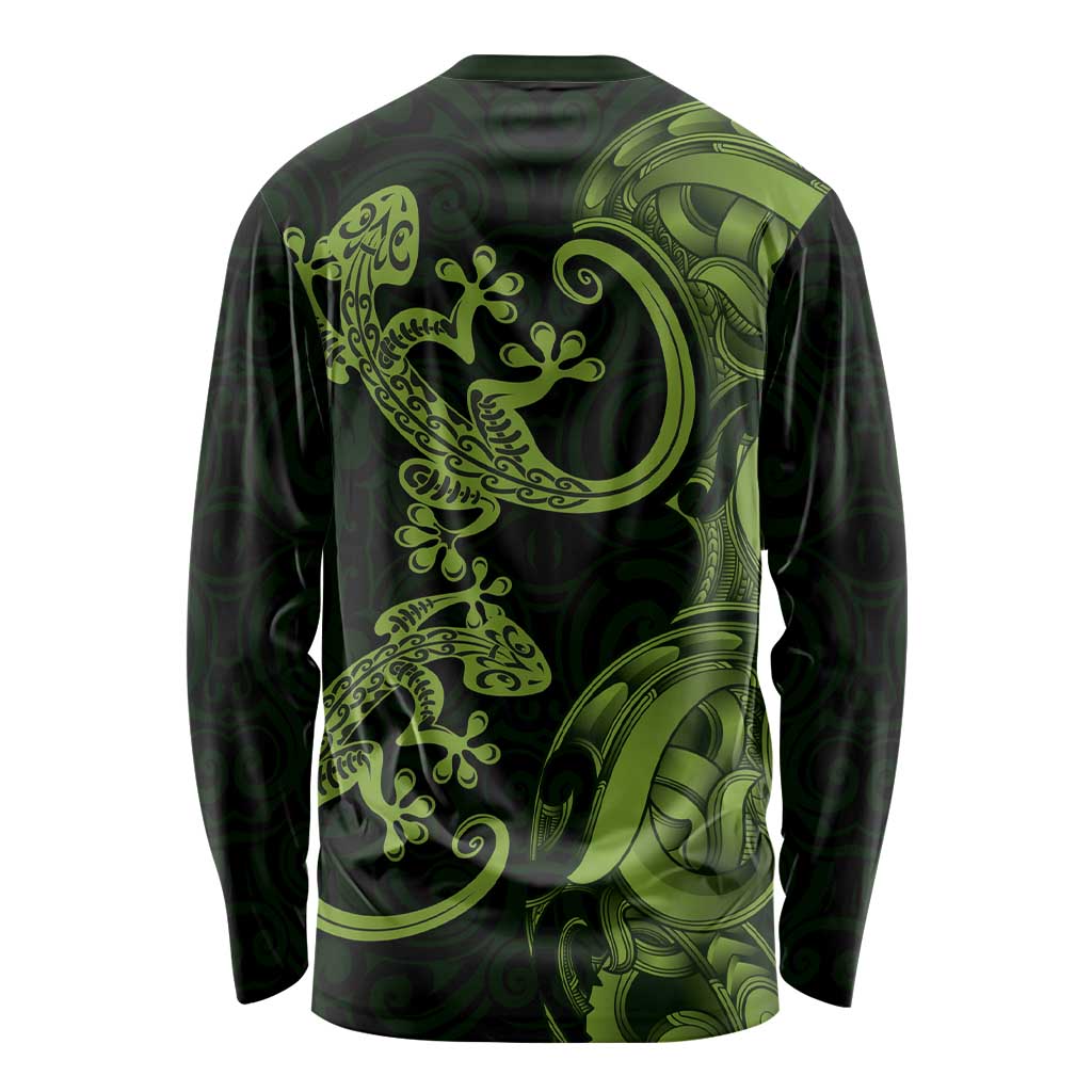 New Zealand Gecko Maori Art Tattoo Long Sleeve Shirt
