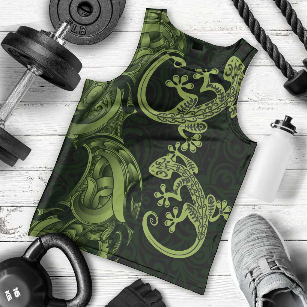 New Zealand Gecko Maori Art Tattoo Men Tank Top