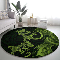 New Zealand Gecko Maori Art Tattoo Round Carpet