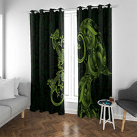 New Zealand Gecko Maori Art Tattoo Window Curtain
