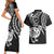 New Zealand Couples Matching Short Sleeve Bodycon Dress and Hawaiian Shirt Stylized Kiwi Bird Tattoo Mix Koru Circle and Maori Ethnic Vibe LT03 - Polynesian Pride