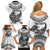 Custom New Zealand Family Matching Off Shoulder Short Dress and Hawaiian Shirt Tui Bird and Koru Circle Mix Silver Fern Pattern LT03 - Polynesian Pride