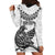 Custom New Zealand Hoodie Dress Tui Bird and Koru Circle Mix Silver Fern Pattern LT03 - Polynesian Pride