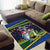 Funny Crocodile and Shark Solomon Islands Christmas Area Rug with National Seal Melanesian Pattern