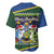 Funny Crocodile and Shark Solomon Islands Christmas Baseball Jersey with National Seal Melanesian Pattern