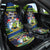 Funny Crocodile and Shark Solomon Islands Christmas Car Seat Cover with National Seal Melanesian Pattern