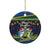 Solomon Islands Christmas Ceramic Ornament Funny Xmas Crocodile and Shark with National Seal Melanesian Pattern