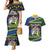 Funny Crocodile and Shark Solomon Islands Christmas Couples Matching Mermaid Dress and Hawaiian Shirt with National Seal Melanesian Pattern