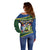 Funny Crocodile and Shark Solomon Islands Christmas Off Shoulder Sweater with National Seal Melanesian Pattern