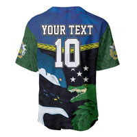 Custom Solomon Islands Rugby Baseball Jersey Arty Shark and Crocodile Solomon Islands National Emblems LT03 - Polynesian Pride