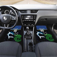 Custom Solomon Islands Rugby Car Mats Arty Shark and Crocodile Solomon Islands National Emblems