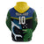 Custom Solomon Islands Rugby Zip Hoodie Arty Shark and Crocodile Solomon Islands National Emblems