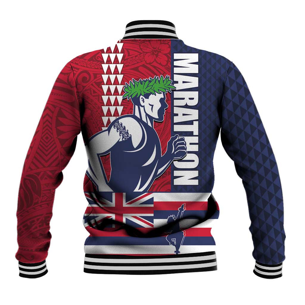 Honolulu Running 2024 Baseball Jacket Marathon Competition Hula Runner and Kakau Art Tattoo LT03 - Polynesian Pride