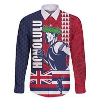 Honolulu Running 2024 Family Matching Summer Maxi Dress and Hawaiian Shirt Marathon Competition Hula Runner and Kakau Art Tattoo