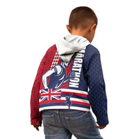 Honolulu Running 2024 Kid Hoodie Marathon Competition Hula Runner and Kakau Art Tattoo