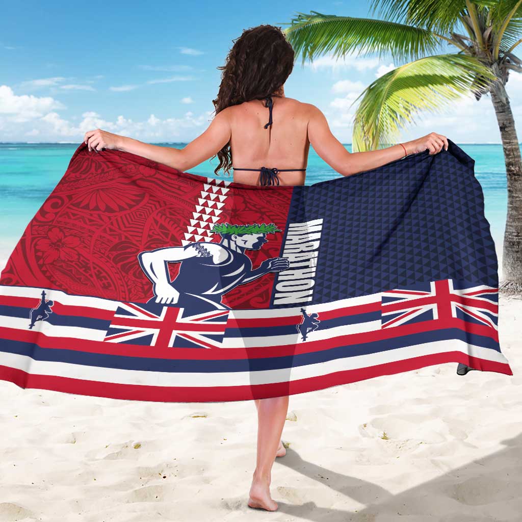 Honolulu Running 2024 Sarong Marathon Competition Hula Runner and Kakau Art Tattoo