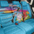 Honolulu Anniversary 52nd Running Back Car Seat Cover Marathon Competition Kakau Pattern Blue Color