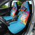 Honolulu Anniversary 52nd Running Car Seat Cover Marathon Competition Kakau Pattern Blue Color