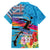 Honolulu Anniversary 52nd Running Hawaiian Shirt Marathon Competition Kakau Pattern Blue Color