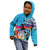 Honolulu Anniversary 52nd Running Kid Hoodie Marathon Competition Kakau Pattern Blue Color