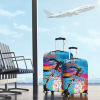 Honolulu Anniversary 52nd Running Luggage Cover Marathon Competition Kakau Pattern Blue Color