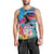 Honolulu Anniversary 52nd Running Men Tank Top Marathon Competition Kakau Pattern Blue Color