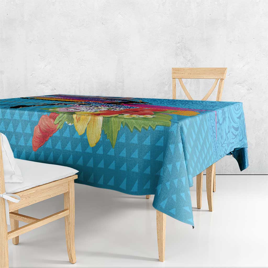 Honolulu Anniversary 52nd Running Tablecloth Marathon Competition Kakau Pattern Blue Color LT03 - Polynesian Pride