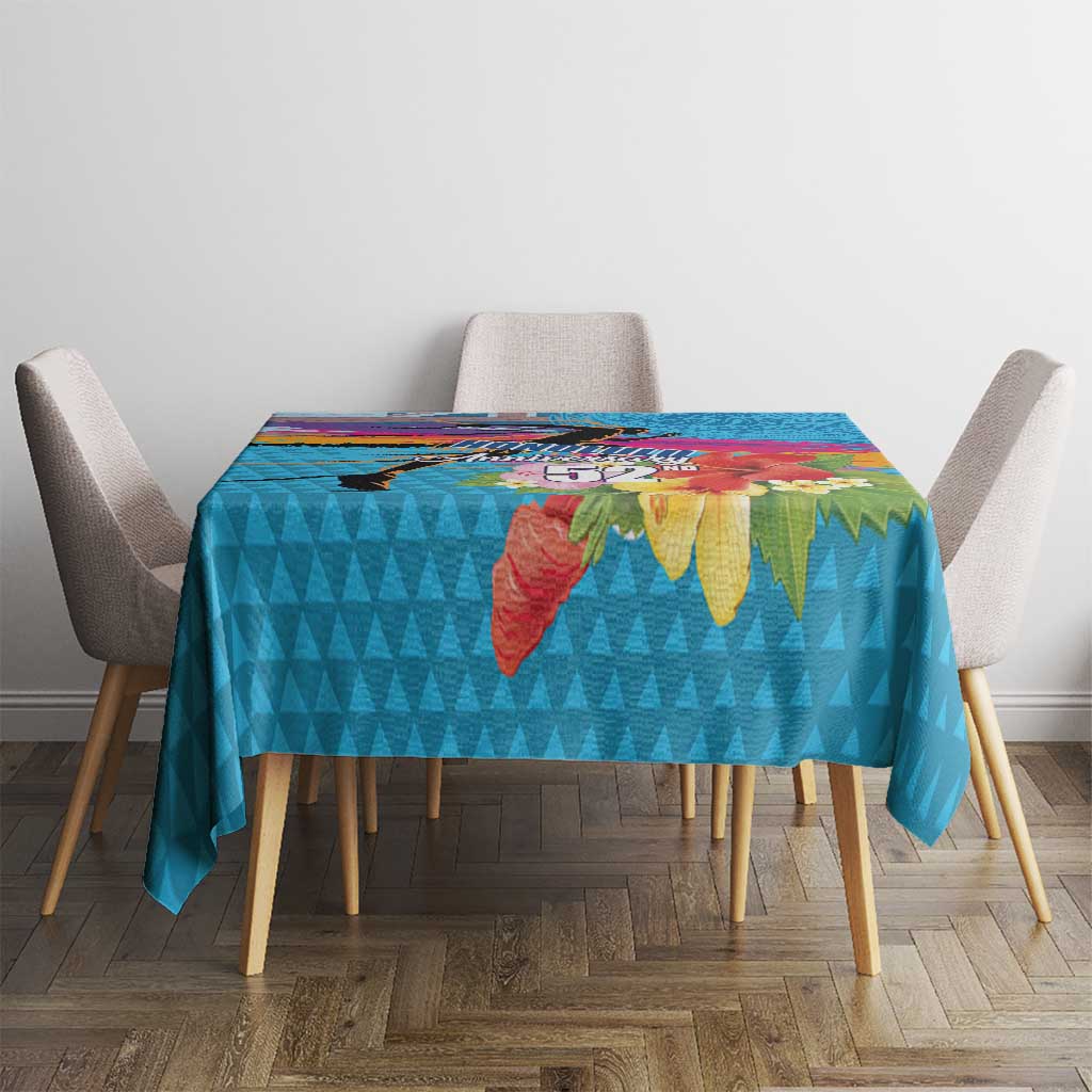 Honolulu Anniversary 52nd Running Tablecloth Marathon Competition Kakau Pattern Blue Color LT03 - Polynesian Pride