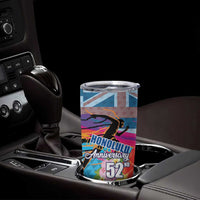 Honolulu Anniversary 52nd Running Tumbler Cup Marathon Competition Kakau Pattern Blue Color LT03 - Polynesian Pride