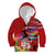 Honolulu Anniversary 52nd Running Kid Hoodie Marathon Competition Kakau Pattern Red Color