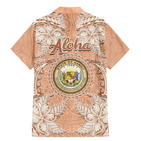 Hawaii Tropical Flowers with Kakau Tribal Family Matching Mermaid Dress and Hawaiian Shirt Peach Fuzz Color LT03 - Polynesian Pride