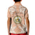 Hawaii Tropical Flowers with Kakau Tribal Kid Polo Shirt Peach Fuzz Color LT03 - Polynesian Pride