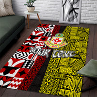 Tonga Kolisi Tonga Area Rug Ngatu and Geometric Pattern LT03 Red - Polynesian Pride