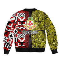 Tonga Kolisi Tonga Bomber Jacket Ngatu and Geometric Pattern LT03 - Polynesian Pride