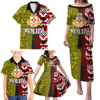 Tonga Kolisi Tonga Family Matching Puletasi Dress and Hawaiian Shirt Ngatu and Geometric Pattern LT03 - Polynesian Pride