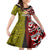 Tonga Kolisi Tonga Family Matching Short Sleeve Bodycon Dress and Hawaiian Shirt Ngatu and Geometric Pattern LT03 Daughter's Dress Red - Polynesian Pride