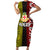 Tonga Kolisi Tonga Family Matching Short Sleeve Bodycon Dress and Hawaiian Shirt Ngatu and Geometric Pattern LT03 Mom's Dress Red - Polynesian Pride